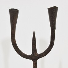 Hand forged iron candleholder, France/Spain 18/19th century