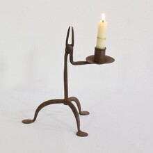 Hand forged iron candleholder, France/Spain 18/19th century