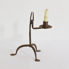 Hand forged iron candleholder, France/Spain 18/19th century