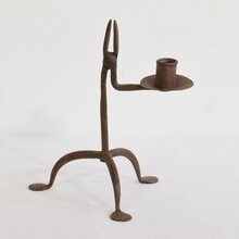 Hand forged iron candleholder, France/Spain 18/19th century