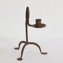 Hand forged iron candleholder, France/Spain 18/19th century