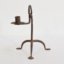 Hand forged iron candleholder, France/Spain 18/19th century