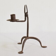 Hand forged iron candleholder, France/Spain 18/19th century