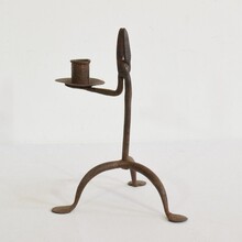 Hand forged iron candleholder, France/Spain 18/19th century