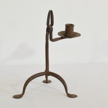 Hand forged iron candleholder, France/Spain 18/19th century