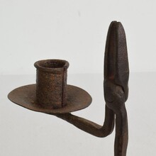 Hand forged iron candleholder, France/Spain 18/19th century