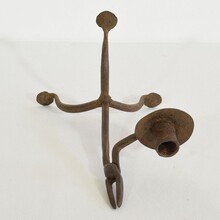 Hand forged iron candleholder, France/Spain 18/19th century