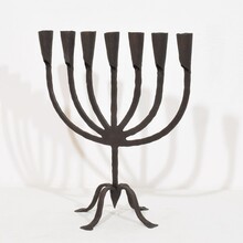 Hand forged iron candleholder, France/Spain 18/19th century