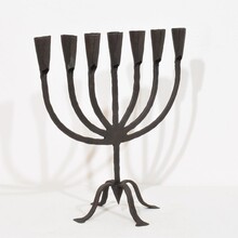 Hand forged iron candleholder, France/Spain 18/19th century