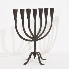 Hand forged iron candleholder, France/Spain 18/19th century