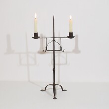 Hand forged iron candleholder, England 18th century.