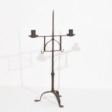 Hand forged iron candleholder, England 18th century.