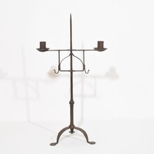 Hand forged iron candleholder, England 18th century.