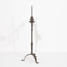 Hand forged iron candleholder, England 18th century.