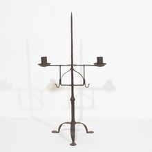 Hand forged iron candleholder, England 18th century.