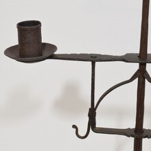 Hand forged iron candleholder, England 18th century.