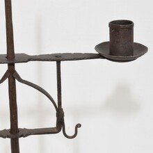 Hand forged iron candleholder, England 18th century.