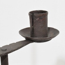 Hand forged iron candleholder, England 18th century.