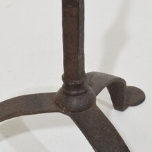 Hand forged iron candleholder, England 18th century.