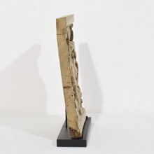 Carved oak panel depicting an angel on an acanthus curl, France circa 1750