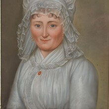 Pastel portrait of a young woman, France 18th century.