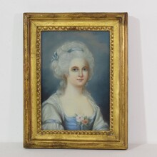 Pastel portrait of a young woman, France 18th century.