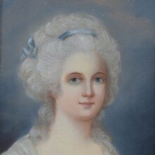 Pastel portrait of a young woman, France 18th century.