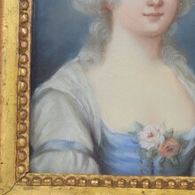 Pastel portrait of a young woman, France 18th century.