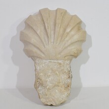 Baroque hand carved limestone water font or stoup, Italy circa 1750