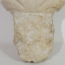 Baroque hand carved limestone water font or stoup, Italy circa 1750