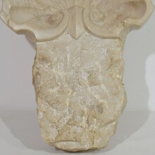 Baroque hand carved limestone water font or stoup, Italy circa 1750