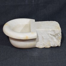 Baroque marble holy water font or stoup, Italy circa 1750