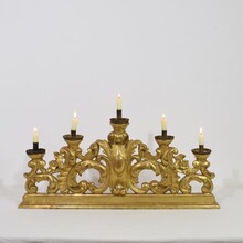 Carved giltwood baroque candleholder, Italy circa 1750-1780