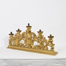 Carved giltwood baroque candleholder, Italy circa 1750-1780