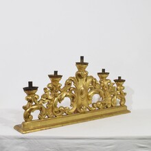 Carved giltwood baroque candleholder, Italy circa 1750-1780