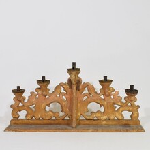 Carved giltwood baroque candleholder, Italy circa 1750-1780