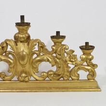 Carved giltwood baroque candleholder, Italy circa 1750-1780