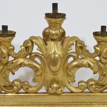 Carved giltwood baroque candleholder, Italy circa 1750-1780