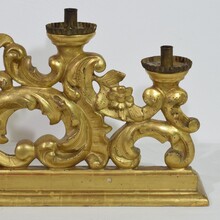 Carved giltwood baroque candleholder, Italy circa 1750-1780