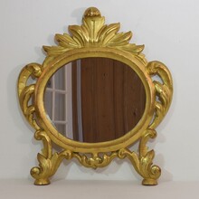 Carved giltwood baroque mirror, Italy circa 1750