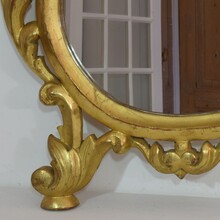 Carved giltwood baroque mirror, Italy circa 1750