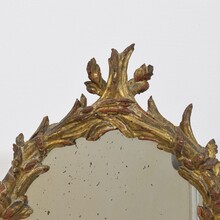 Carved giltwood baroque standing mirror, Italy circa 1750