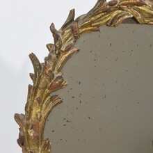 Carved giltwood baroque standing mirror, Italy circa 1750