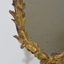 Carved giltwood baroque standing mirror, Italy circa 1750