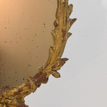 Carved giltwood baroque standing mirror, Italy circa 1750