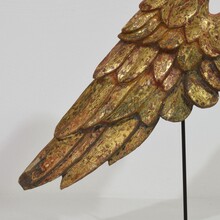 Carved wooden wing of a baroque angel, Italy circa 1750