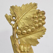 Giltwood hand holding a branch of grapes, Italy circa 1750