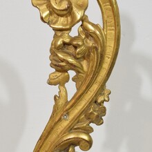 Hand carved giltwood curl ornament, Italy circa 1750