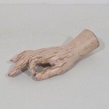 Hand carved wooden baroque hand of a Santos/Saint, Italy circa 1750