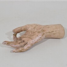 Hand carved wooden baroque hand of a Santos/Saint, Italy circa 1750